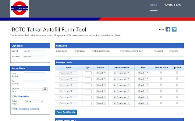 Auto Fill Software For Irctc